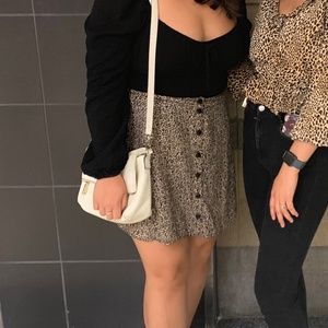 ASOS Mini Cheetah Patterned Skirt with Front Buttons